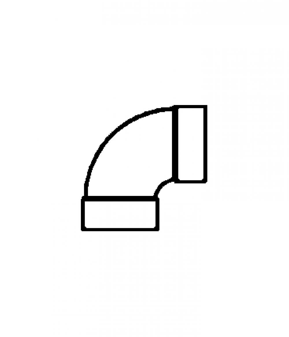 American Imaginations ABS90 Thermoplastic L-90 Street Elbow, Black Finish