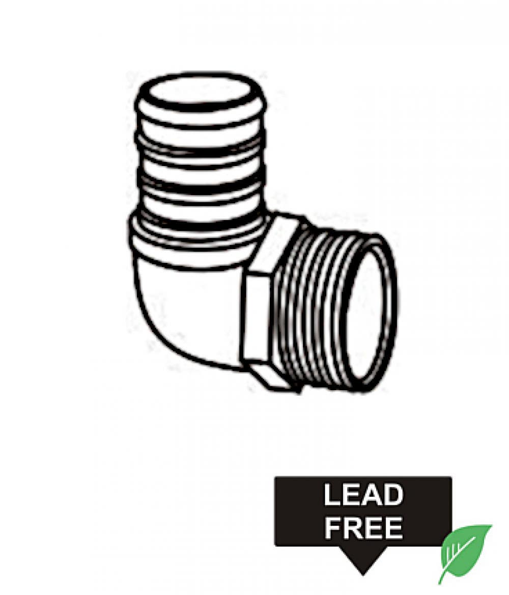 American Imaginations PexMIP Lead Free Brass Pex L-90 Elbow