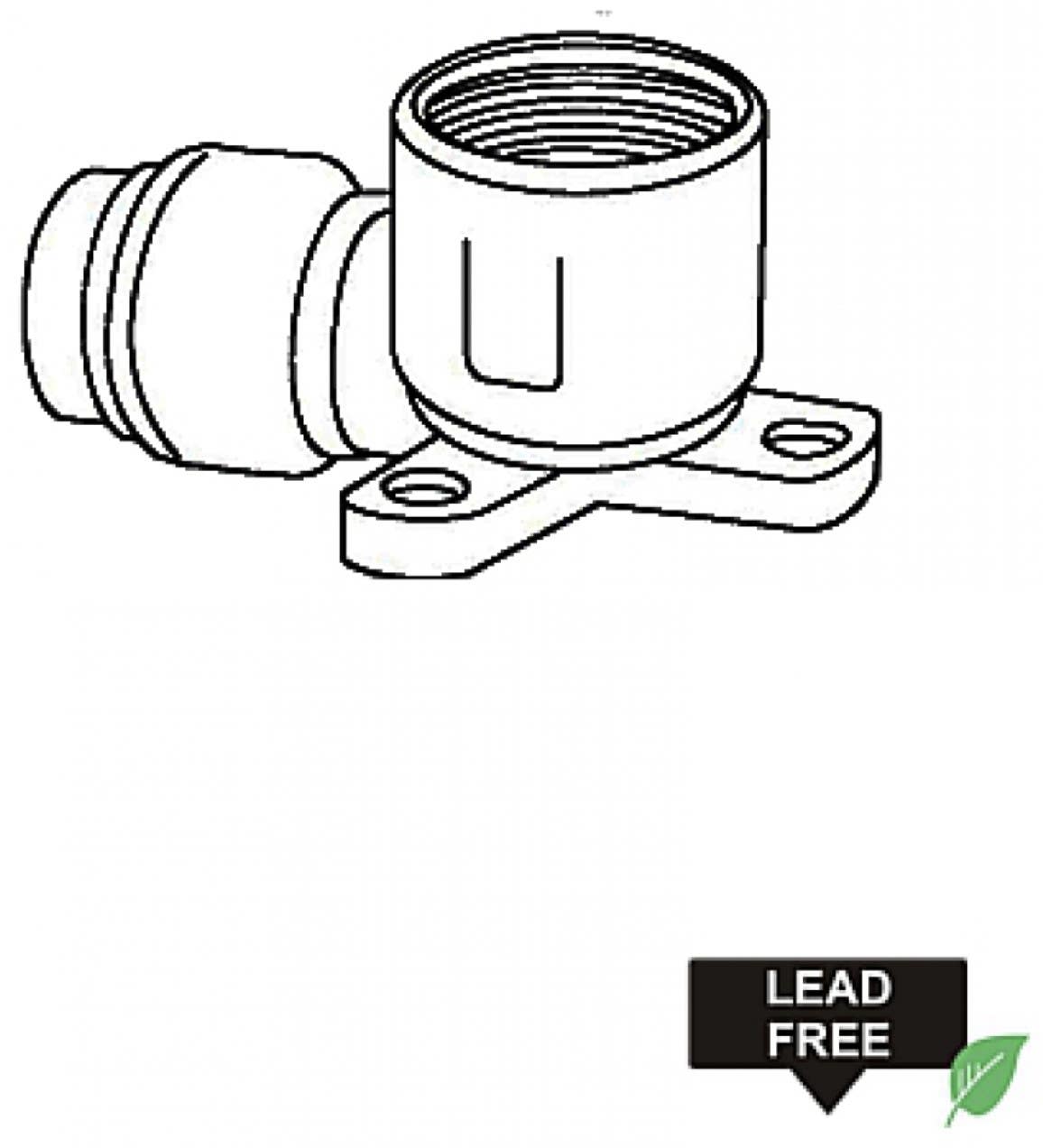 American Imaginations Push-Fit90 Lead Free Brass Drop Ear L-90 Elbow, 0.5"X0.5"