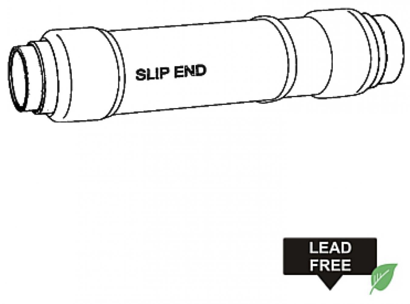 American Imaginations PF-LRCPL Round Lead Free Brass Push-Fit Long Repair Coupling