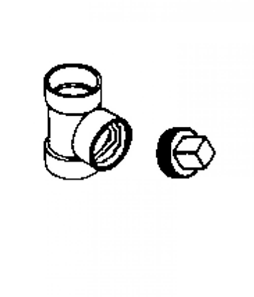 American Imaginations ABS-LCT Thermoplastic Line Cleanout Tee