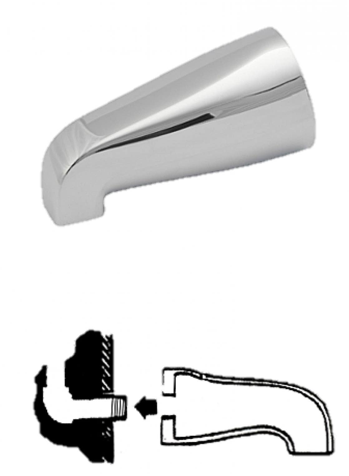 American Imaginations TUBSP-AD Adjustable Tub Spout, 5.38"