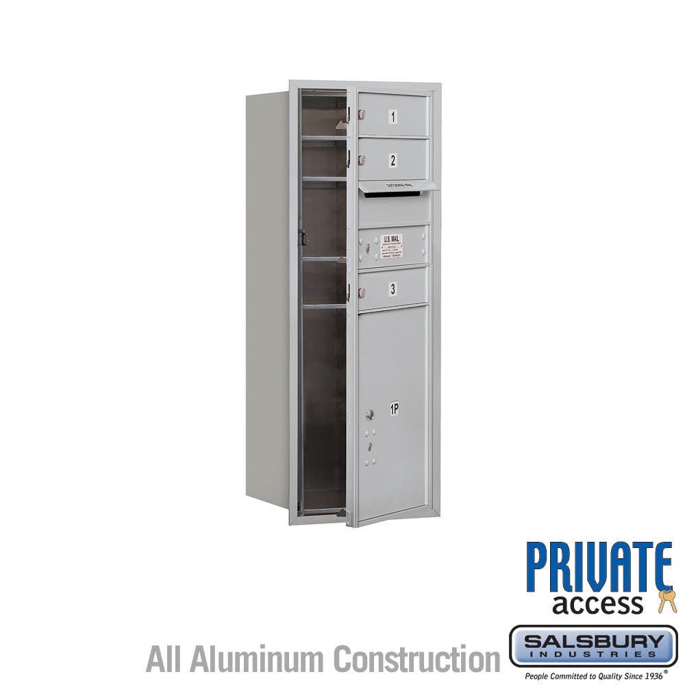 Salsbury 4C Horizontal Mailbox Unit (37-1/2") - Single Column - 3 MB1 Doors / 1 PL5