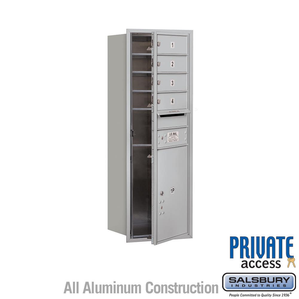 Salsbury 4C Horizontal Mailbox Unit (41") - Single Column - 4 MB1 Doors / 1 PL5