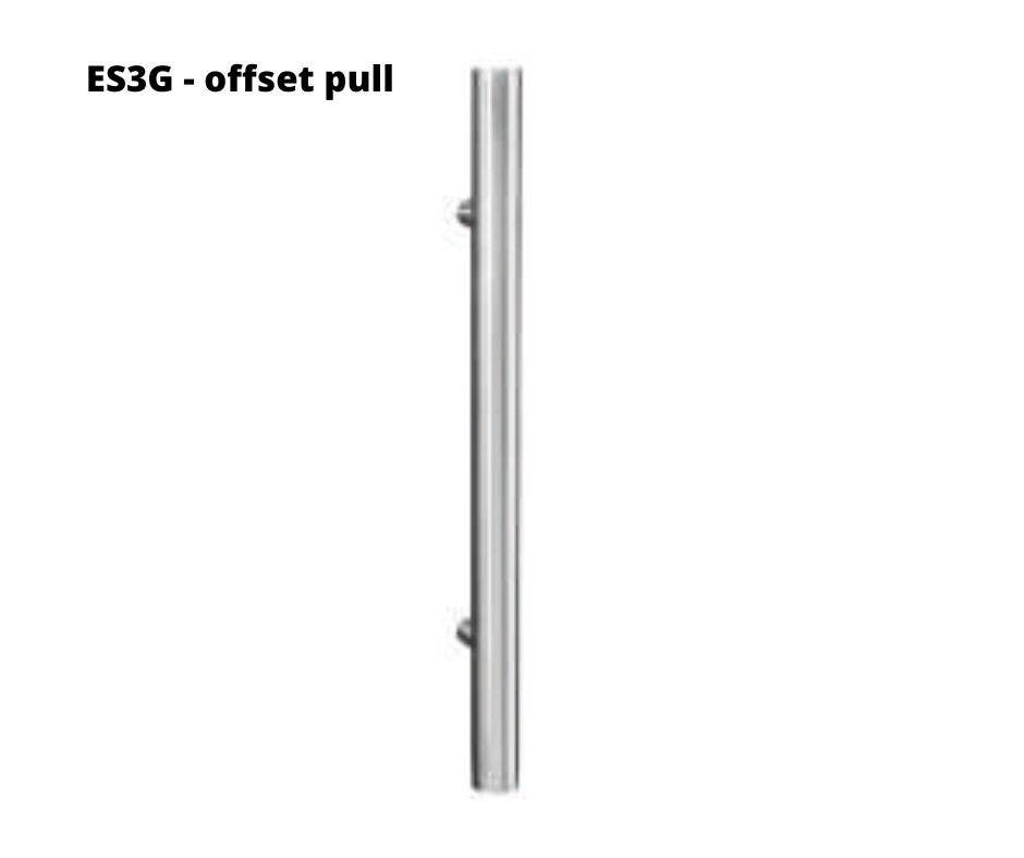 Karcher Design ES3G Offset Pull Handle, Finish-Satin Stainless Steel