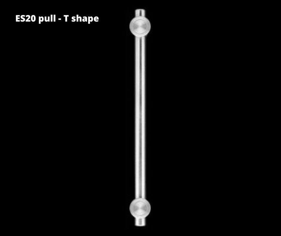 Karcher Design ES20 350 71 T-Shape Pull Handle, Center To Center-13-3/4", Finish-Satin Stainless Steel