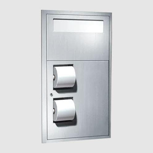 ASI 10-0485 Toilet Seat Cover And Toilet Tissue Dispenser - Recessed