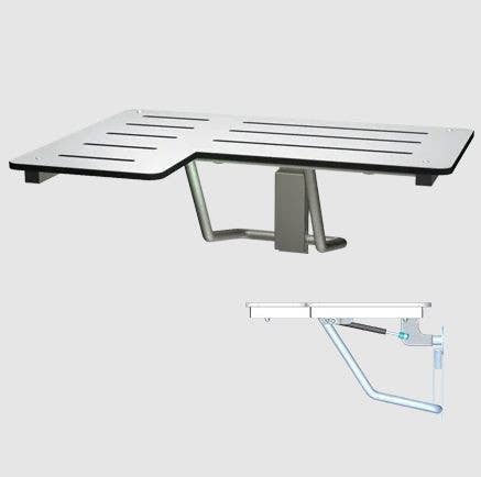 ASI 10-8206-SC SLOW CLOSE Folding Shower Seat, Solid Phenolic, White - L Shaped, ADA