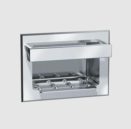 ASI 10-0399 Soap Dish w/ Bar - Stainless Steel, Wet Wall - Recessed