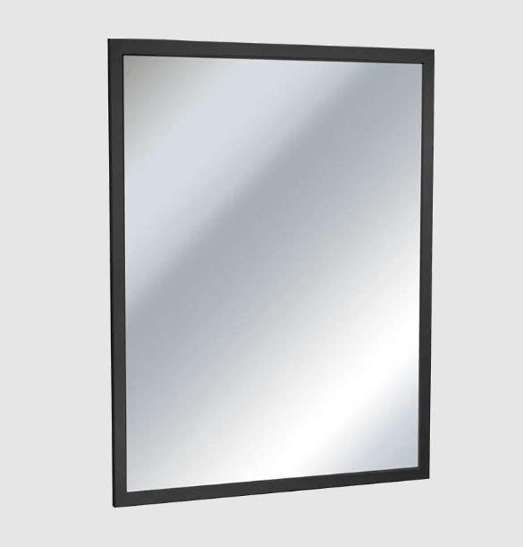 ASI 10-0600 Matte Black Powder Coated Stainless Steel Inter-Lok Angle Frame - Plate Glass Mirror