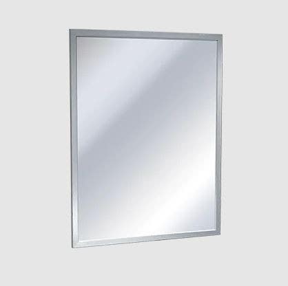 ASI 10-0600-B Stainless Steel Inter-Lok  Angle Frame - Tempered Glass Mirror