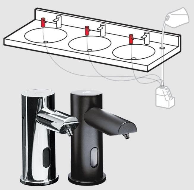 ASI 10-0393-(N) Ez Fill Top-Fill, Touch-Free Multi-Feed Foam Soap Dispenser Heads