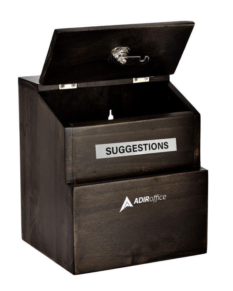Adiroffice 632- 02 Rustic Suggestion Box with Lock