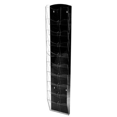 Adiroffice 640-5110 Hanging Magazine Rack With Clear Acrylic Adjustable Pockets 51" X 10"