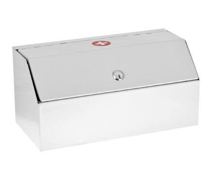 AdirMed 999-05 Locking Steel Surface-Mount Medicine Cabinet In White