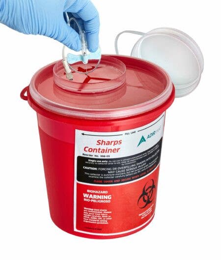 AdirMed 998-05 1.5 Quart Round Shaped Needle Disposal Sharps Container