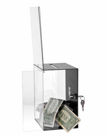 Adiroffice ADI637-04 Tall Donation Charity Box With Large Display