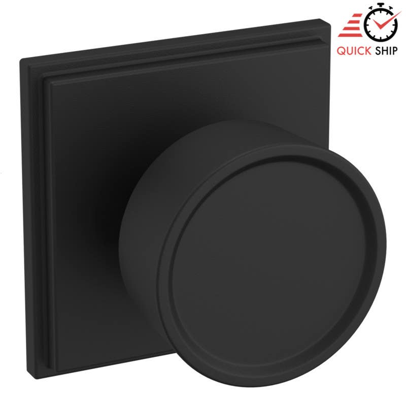 Baldwin Estate K007 Hollywood Hills Door Knob w/ R050 Rose, 2 3/8" Backset