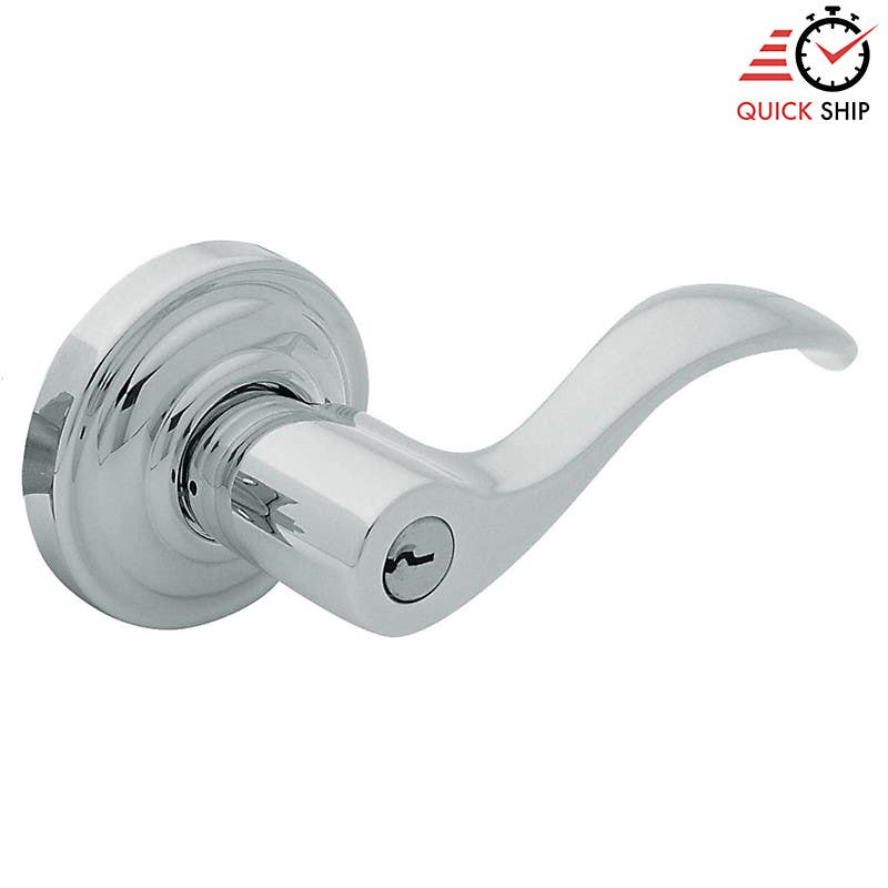 Baldwin Estate 525 Wave Door Lever w/ Classic Rose