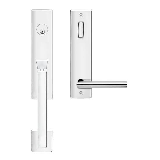 Karcher Design UET37 Verona Tubular Entry Set w/ Escutcheon Plate, Grip/Lever