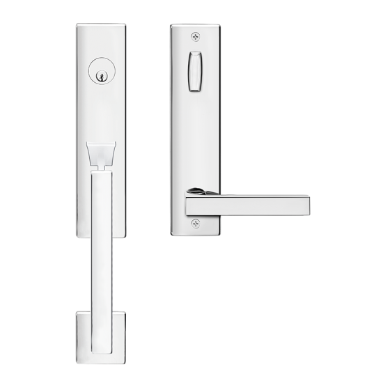 Karcher Design UET46 Seattle Tubular Entry Set w/ Escutcheon Plate, Grip/Lever