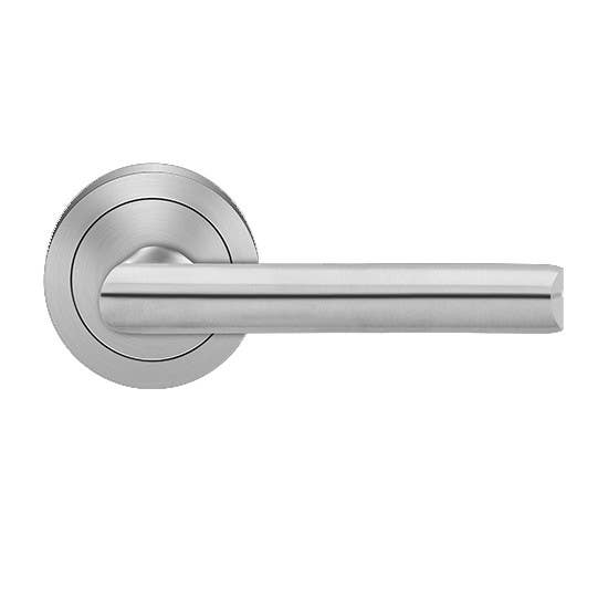 Karcher Design UER55 Paris Lever Set w/ 3-Piece Rose 2 5/8", For Pre-Bored Door (2 1/8")