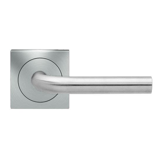 Karcher Design UER25 Malta Lever Set w/ 3-Piece Rose 2 5/8", Finish-Satin Stainless Steel