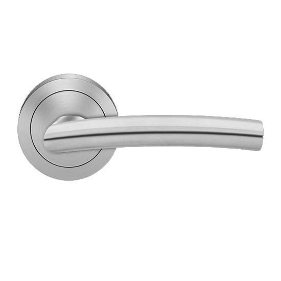 Karcher Design UER56 Madrid Lever Set w/ 3-Piece Rose 2 5/8", Finish-Satin Stainless Steel