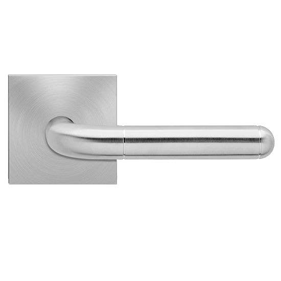 Karcher Design UEPL35 Lignano Lever Set Steel w/ Plan Design Rose 2 9/16", For Pre-Bored Door (2 1/8")