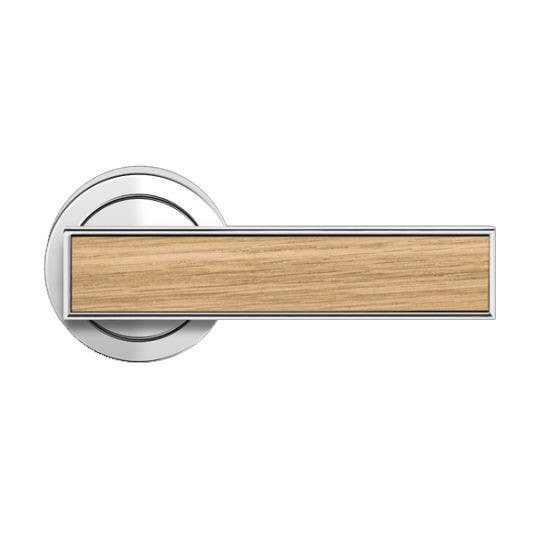 Karcher Design UER53 Torino Lever Set w/ 3-Piece Rose 2 5/8", For Pre-Bored Door (2 1/8")
