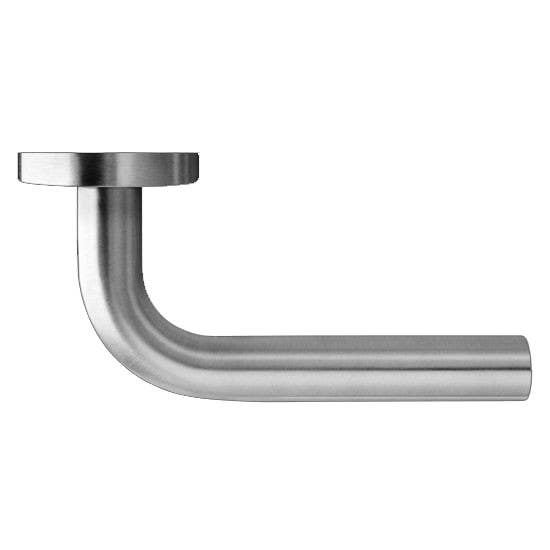 Karcher Design ER25 Malta Lever Set w/ 3-Piece Rose 2-1/16", For Custom Bored Door, Satin Stainless Steel