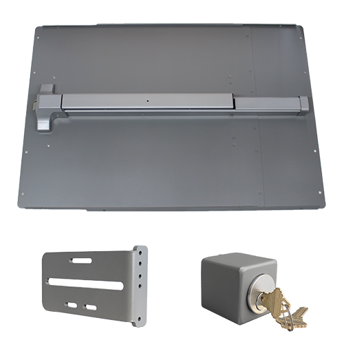 Lockey PS51 Standard Panic Shield Safety Kit w/ 24" Panic Shield, PSSB Strike Bracket, PSGB5 Key Box, Key Cylinder