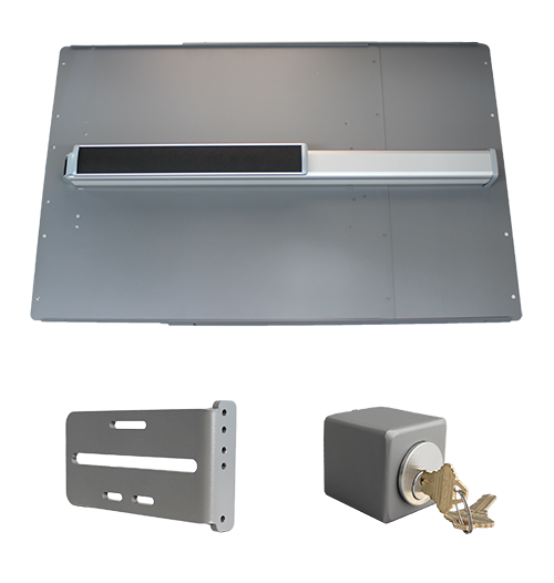 Lockey PS54B Standard Panic Shield Safety Kit w/ 33" Panic Bar, Panic Shield, Strike Bracket, Key Box, Keyed Cylinder, Black