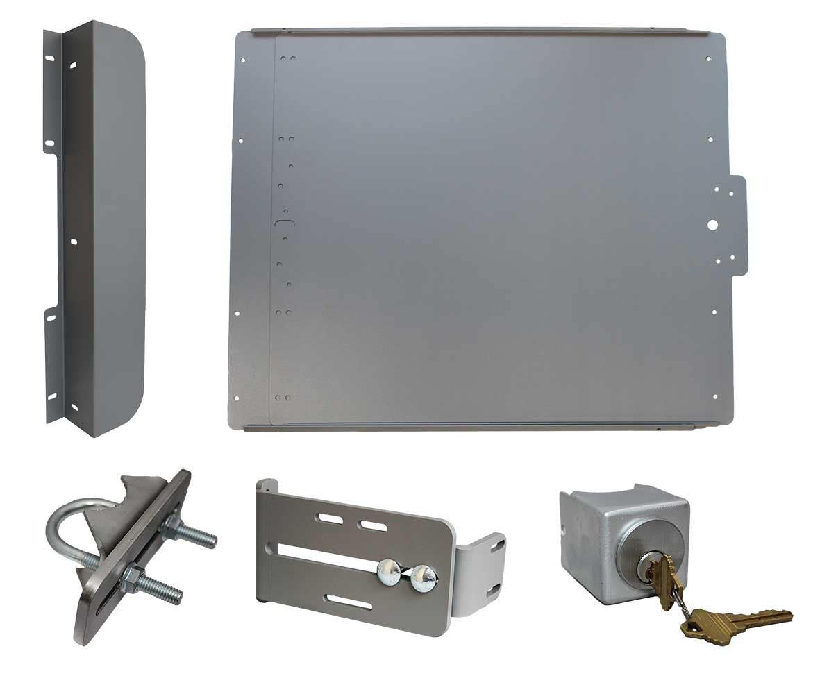 Lockey ED50 Edge Panic Shield Safety Kit w/ Panic Shield, Strike Bracket, Key Box, Key Cylinder, Latch Protector, Jamb Stop