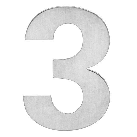 Karcher Design EZ207 House Number Pin Fixed, Height-4", Finish-Satin Stainless Steel