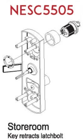 FHI NESC Grade 1, Escutcheon Trim Kit, Finish-Satin Chrome