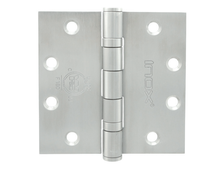 INOX HG5111CB Concealed Bearing Hinge, Square Corner, Satin Stainless Steel