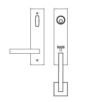 Karcher Design UET48 Oregon Tubular Entry Set w/ Escutcheon Plate, Grip/Lever