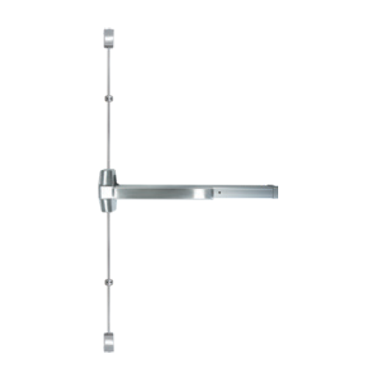 INOX  ED93F-CVRW3684 Grade 1 Heavy Duty, Concealed Vertical Rod For Wood Door, Fire Rated, Satin Stainless Steel