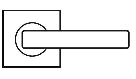 Karcher Design ERM28 Rhodos Lever Set w/ Mortise Rose 2 3/8", Trim Only, For Custom Bored Door