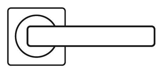 Karcher Design ER58 Boston Lever Set w/ 3-Piece Rose 2-1/16", For Custom Bored Door
