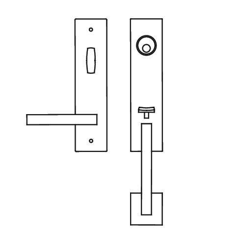 Karcher Design UETM30 Corsica Entrance Set w/ Fingergrip & Karcher Mortise Lock, For Custom Bored Door