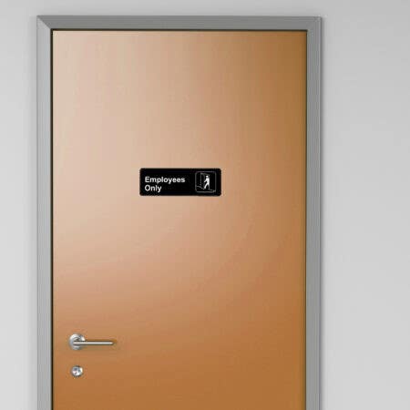 Alpine Industries ALPSGN-B 3" x 9" Employees Only Sign