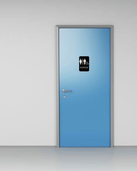 Alpine Industries ALPSGN-4 Unisex Handicap Braille Restroom Sign, Black/White, ADA Compliant, 6"x9"