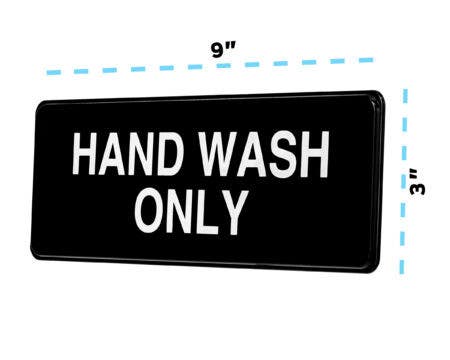 Alpine Industries ALPSGN-30 Hand Wash Only Sign, 3"x9"