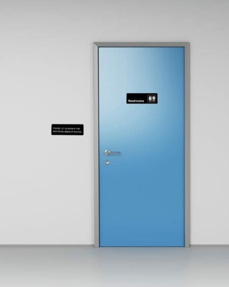 Alpine Industries ALPSGN-31 Please Let Us Know If The Restroom Needs Attention Sign, 3"x9"