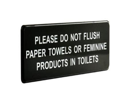 Alpine Indsutries ALPSGN-40 3" x 9" Please Do Not Flush Paper Towels or Feminine Products in Toilets Sign (2-Pack)