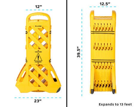 Alpine Industries ALP499-BAR 13-Foot Expandable Mobile Safety Barricade Fence System
