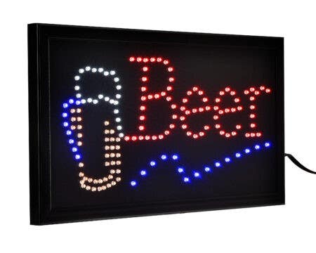 Alpine Industries ALP497-14 19" x 10" LED Rectangular Beer Sign with Two Display Modes