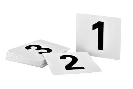 Alpine Industries ALP4933 Double Side Plastic Table Numbers, 4 by 4-Inch, Black on White